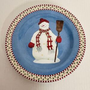 Sakura Snowman Salad Plate By Debbie Mumm 8”
